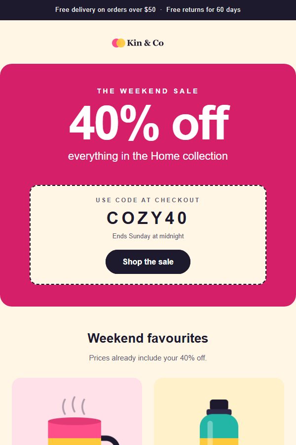 Preview of the Promotion email template